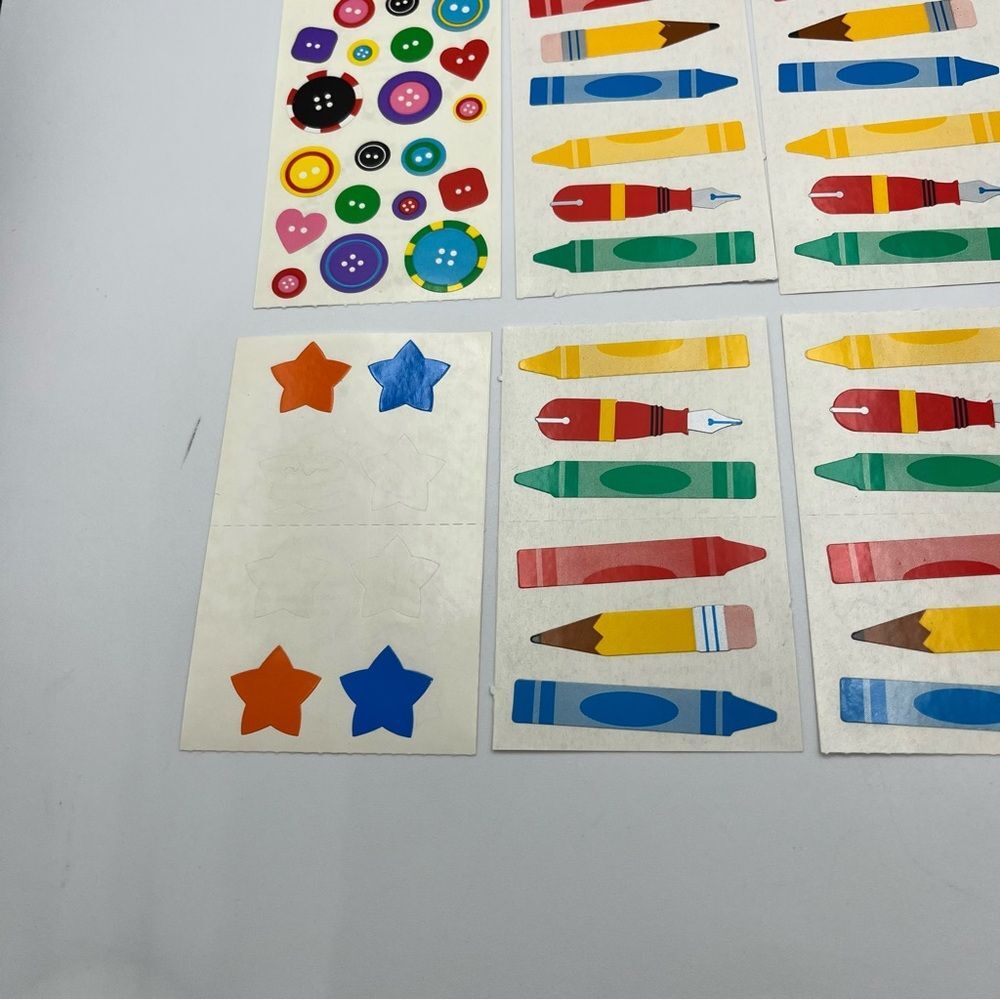 Vintage Colorful Crayon and Star Sticker Set - Picture 4 of 7